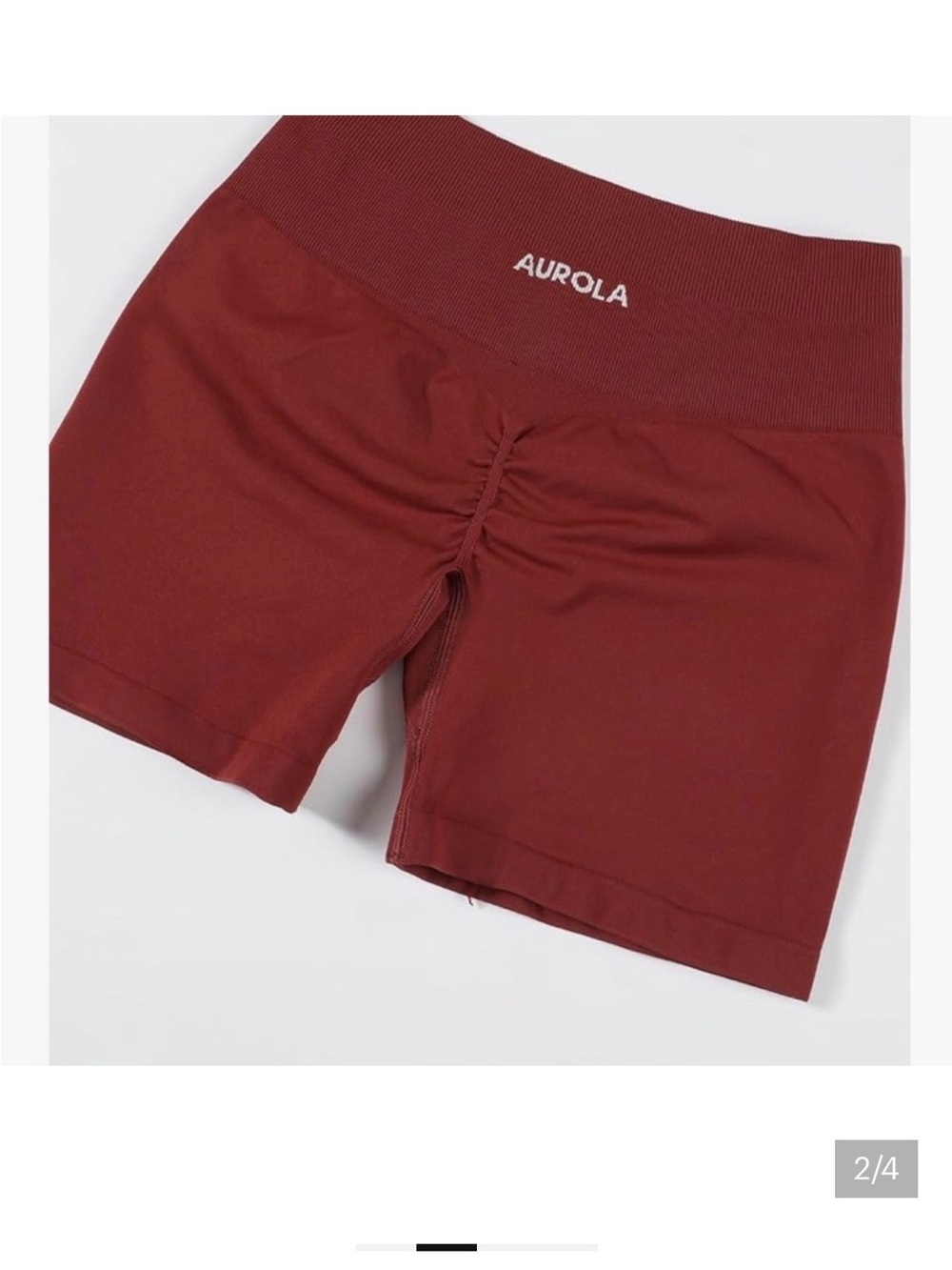 Aurola High-Waist Seamless Bike Shorts in Burgundy, Black, and Black Leggings - Picture 2 of 5